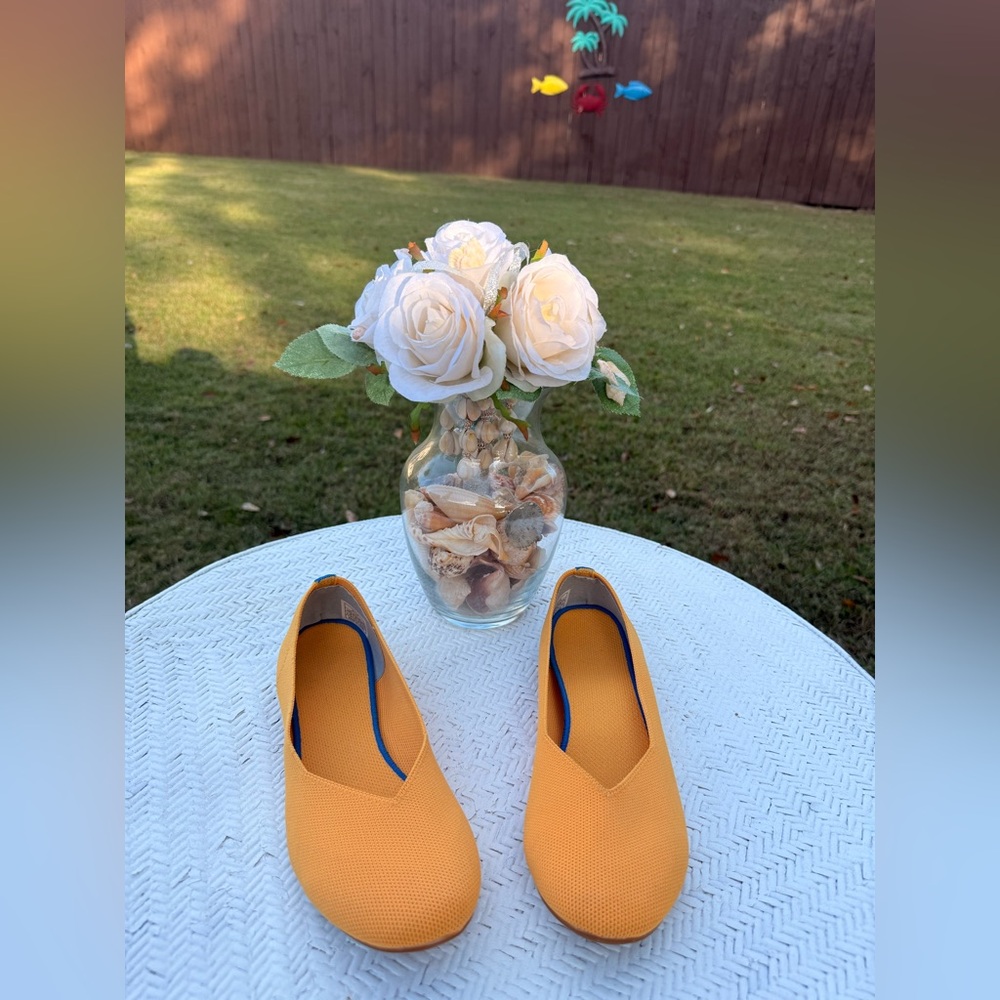 Vibrant Orange/yellow Women's Slip-On Shoes (ballet type flats)
